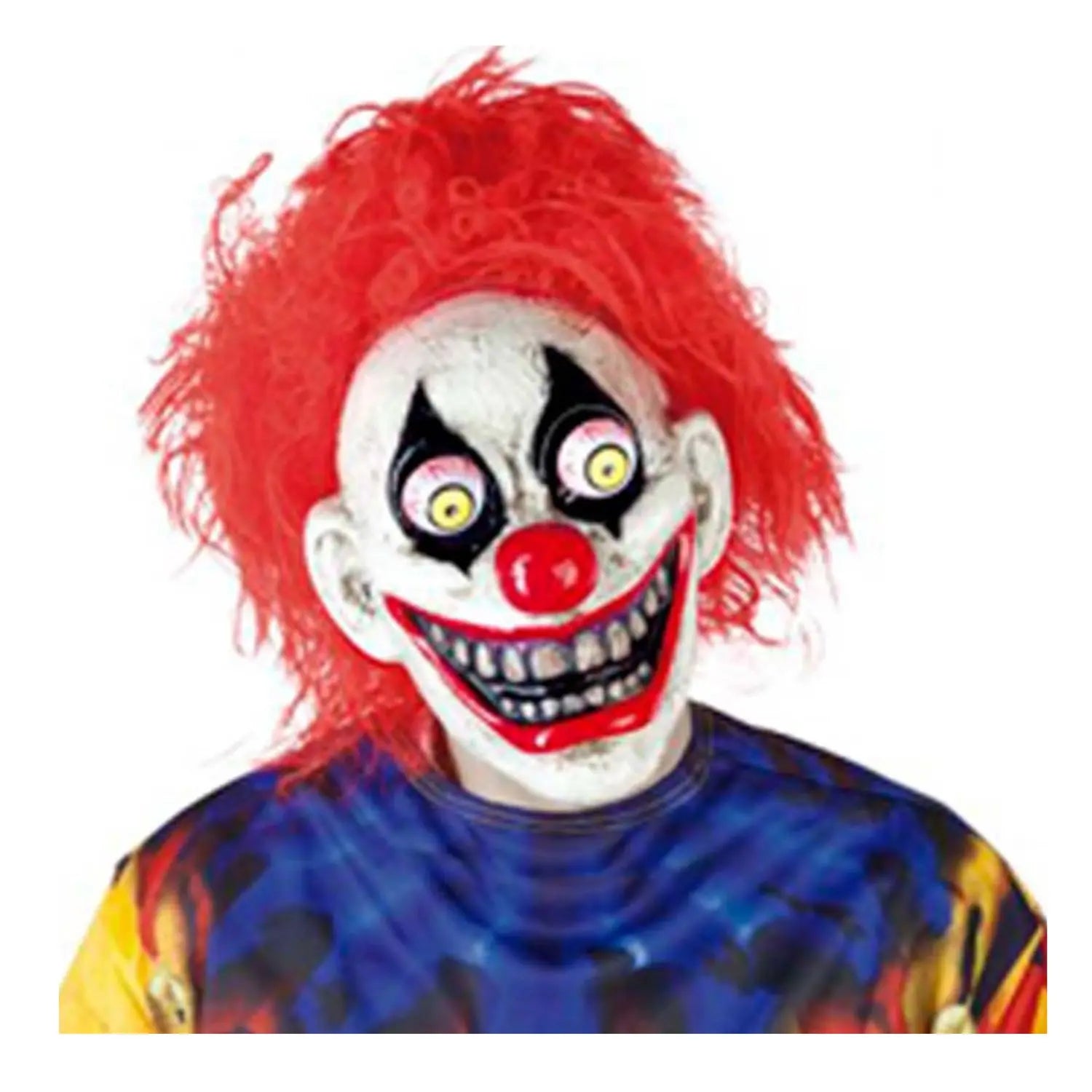 máscara the clown con ojos móviles para disfraz de payaso terror en halloween