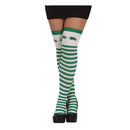 medias St Patrick con rayas verdes y tréboles complemento para look irlandés festivo