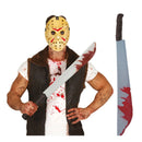 Mega machete ensangrentado accesorio para disfraz de terror Halloween
