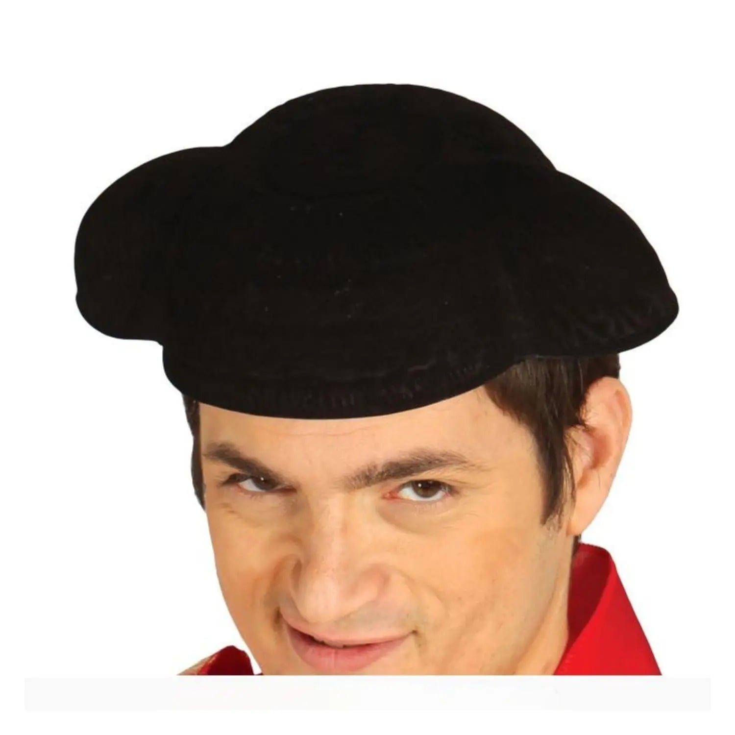 montera de torero flocada negra complemento disfraz torero carnaval