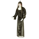 muñeca colgante terror Halloween con vestido negro decoración escalofriante