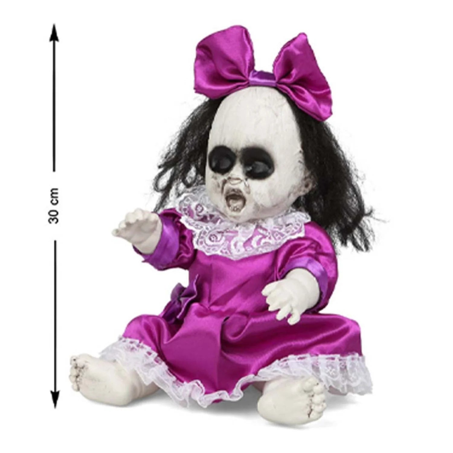 muñeca endemoniada para decoración de halloween terrorífica