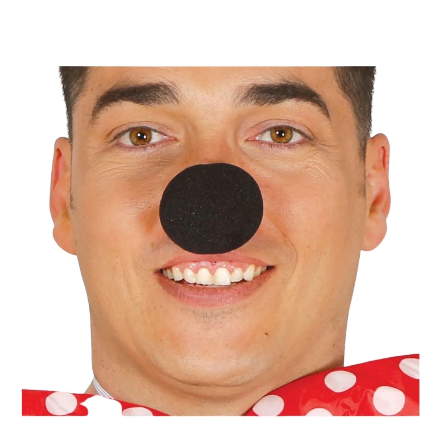 Nariz espuma negro accesorio circo para completar look de temática payaso en fiestas