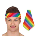 pañuelo de cabeza arcoíris complemento para look orgullo o desfiles coloridos