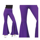 pantalón campana elástico lila complemento para look disco o años 70 en fiestas temáticas