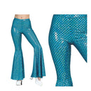 pantalón elástico de sirena con escamas azules complemento para look marino o fantasía