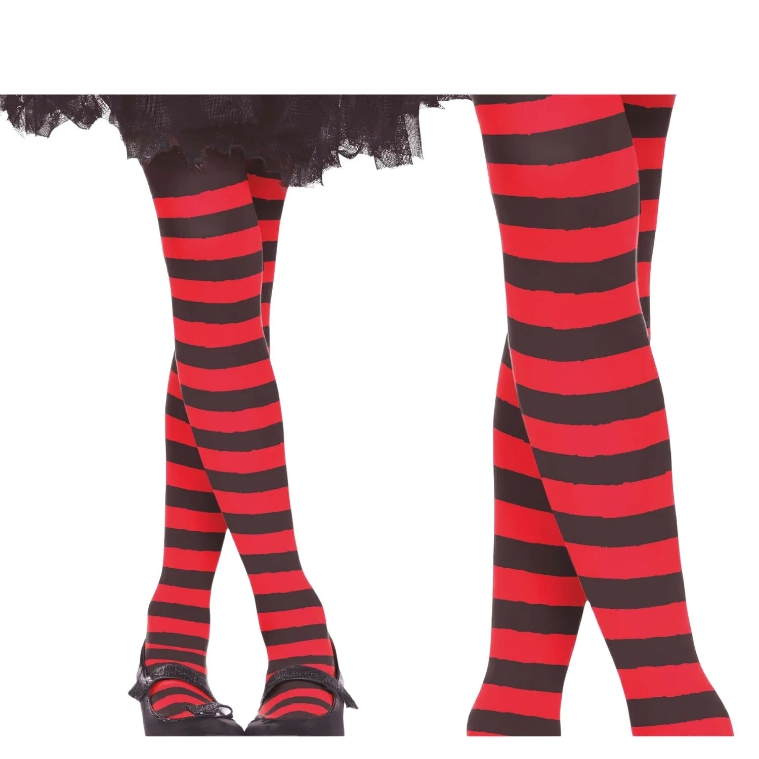 Pantys rojos con rayas infantil para disfraces de Carnaval