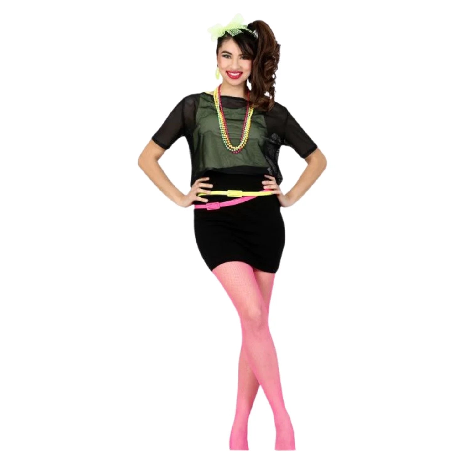pantys rosa neón complemento para look festival rave moderno