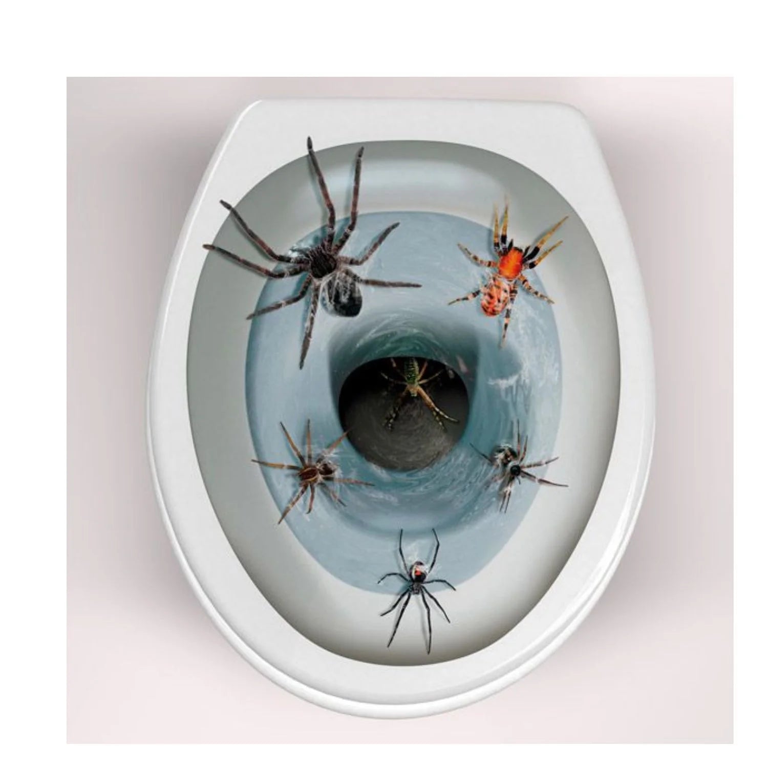pegatina vinilo wc terror con arañas decoración baño halloween