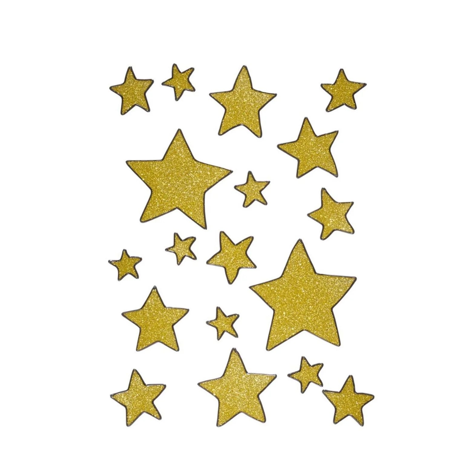 Pegatinas estrellas doradas Navidad ventana set 18 para decoración elegante en cristales durante fiestas navideñas
