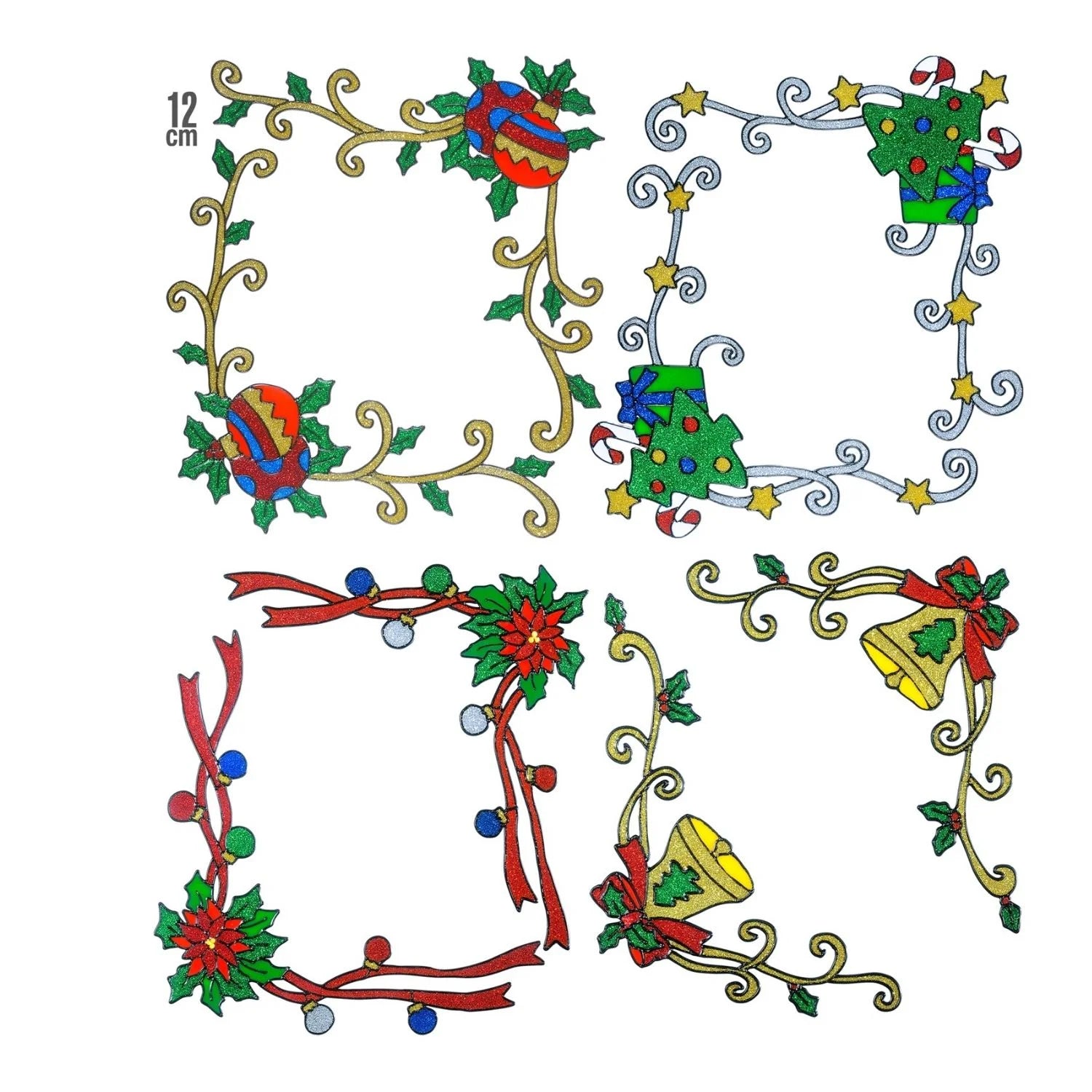 pegatinas ventana navidad con decoracion de esquina para cristal en tamaño 12 cm