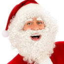 Conjunto peluca y barba blanca con tirabuzones para disfraz Papá Noel
