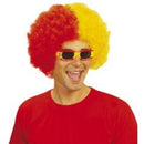 Peluca bicolor amarilla y roja para disfraz carnaval