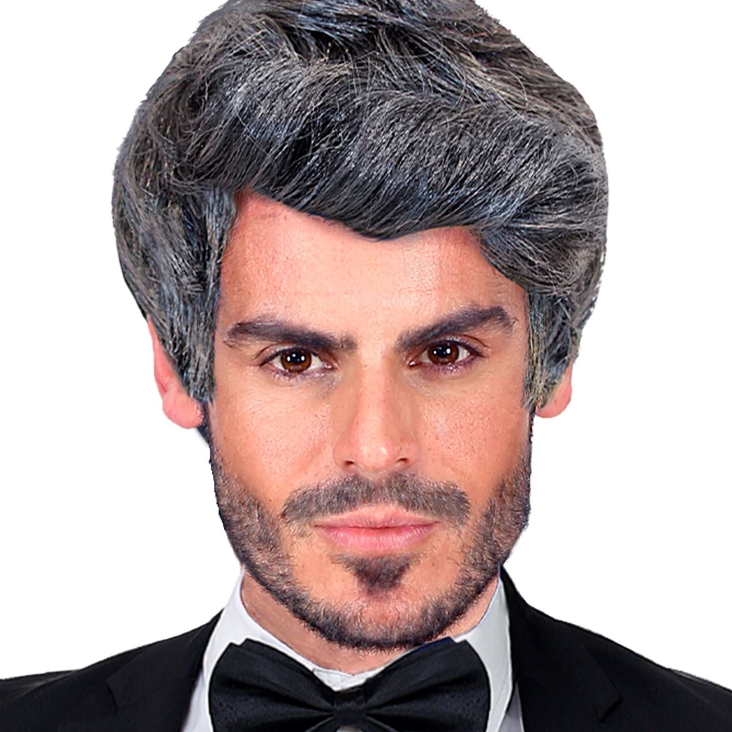 Peluca corta canosa para disfraz hombre mayor