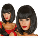 Peluca egipcia negra con flequillo estilo Cleopatra para disfraz