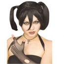 Peluca negra estilo gótico para disfraz Halloween