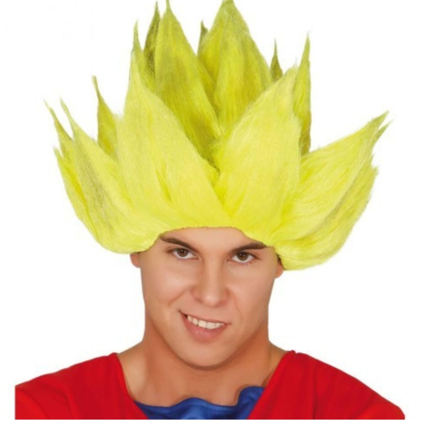 Peluca amarilla estilo guerrero anime para disfraz