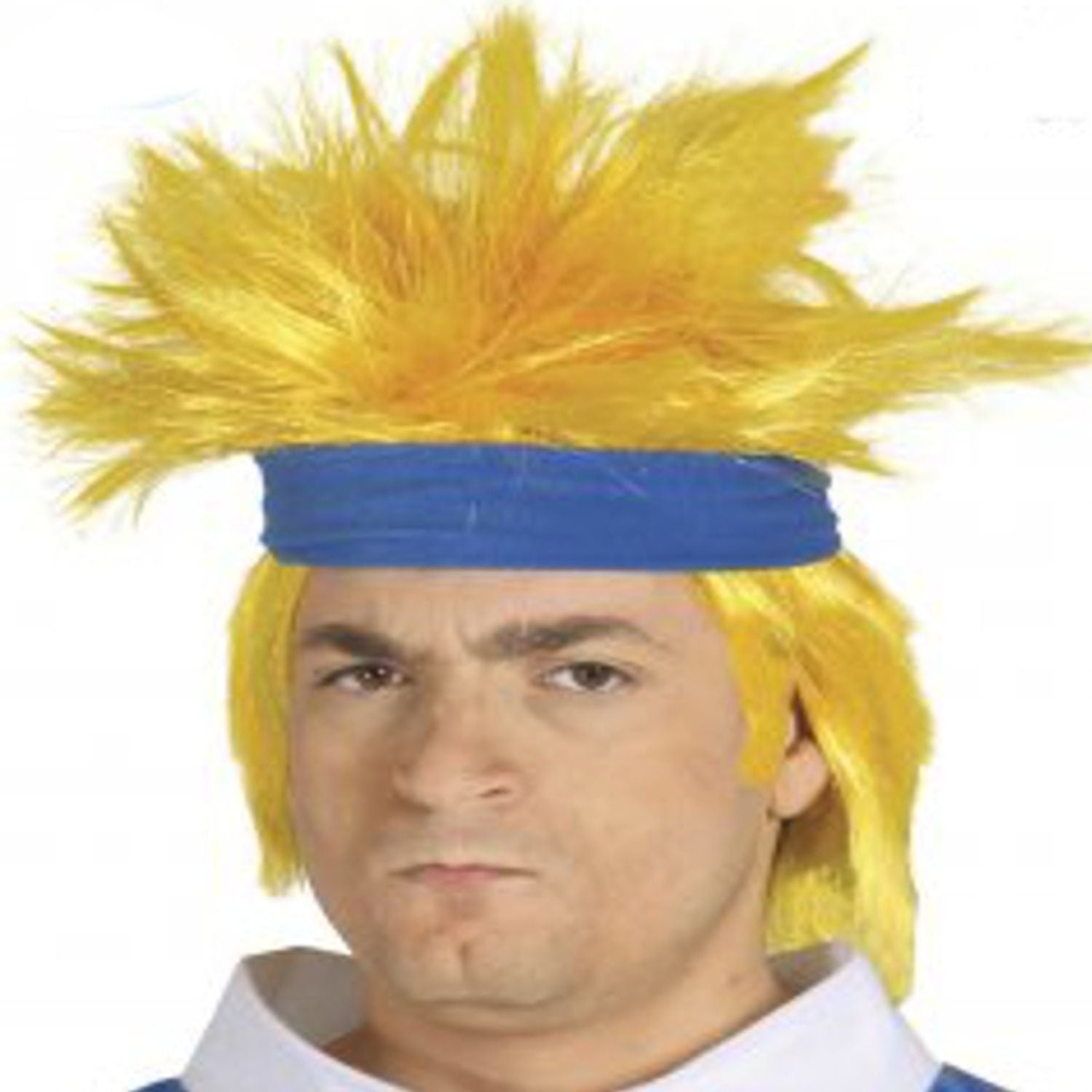 Peluca rubia estilo guerrero manga para disfraz anime