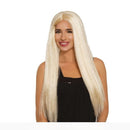 Peluca de melena larga rubia lisa para disfraz adulto