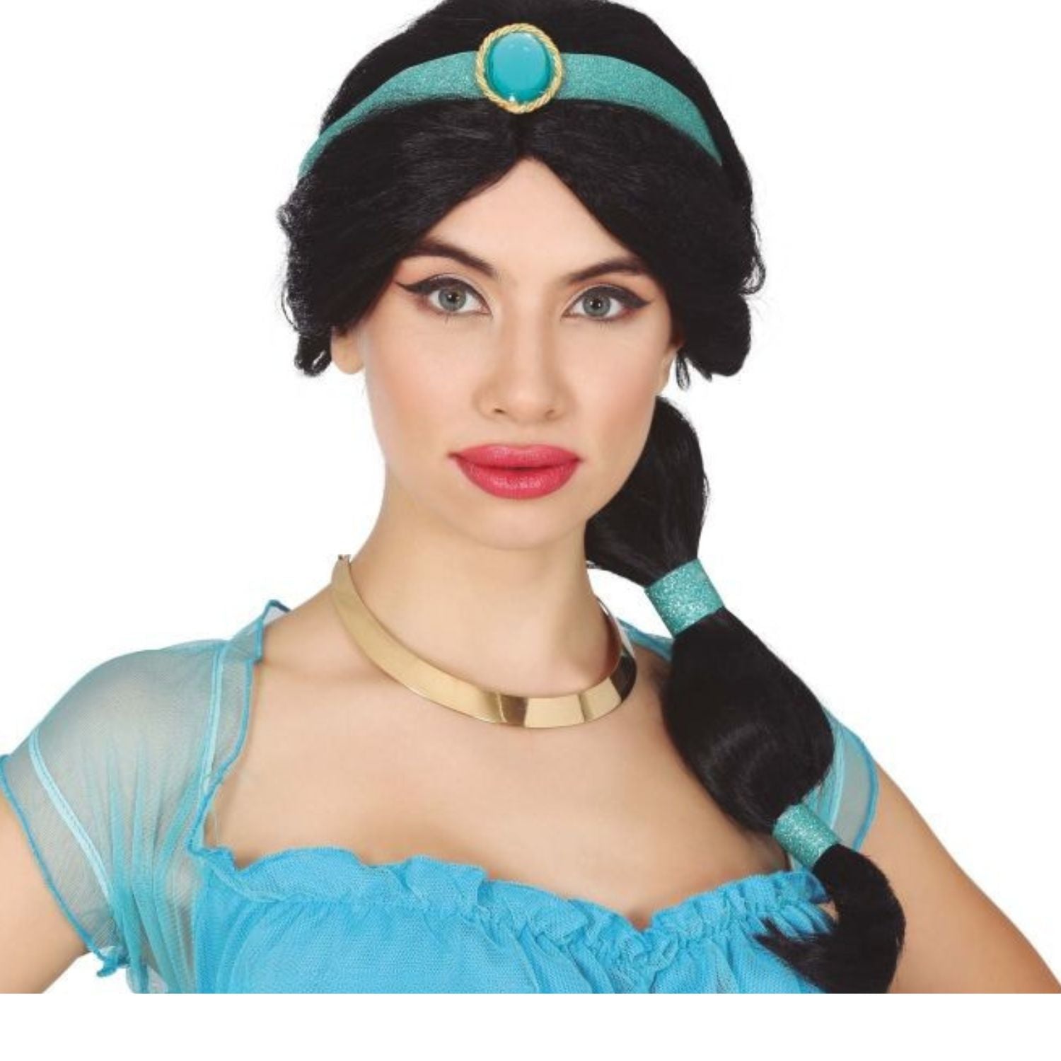Peluca larga estilo princesa del desierto para disfraz oriental