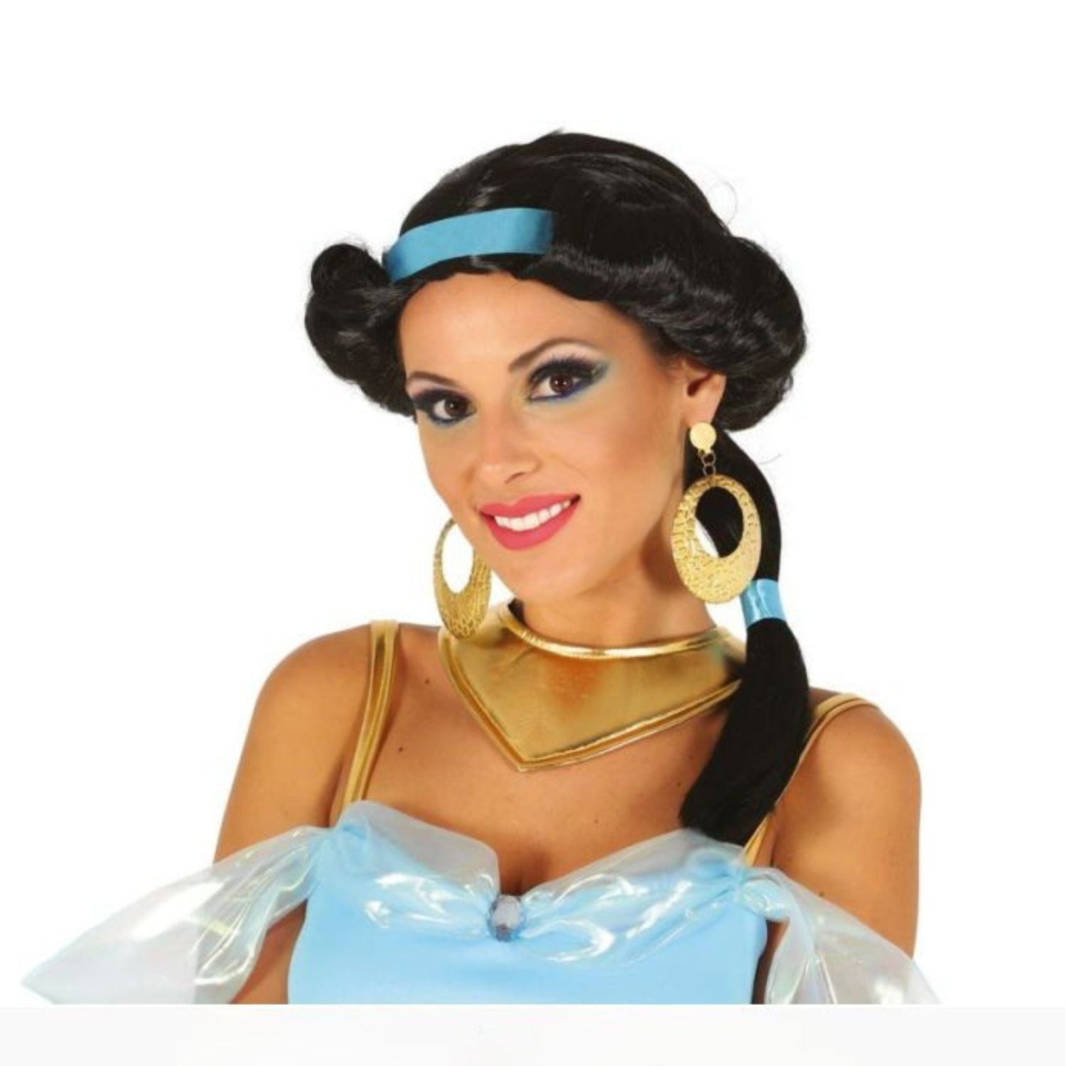 Peluca larga estilo princesa del desierto para disfraz oriental