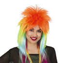 Peluca multicolor estilo rock para disfraz llamativo