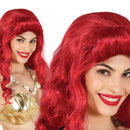 Peluca roja larga estilo sirena para disfraz fantasía