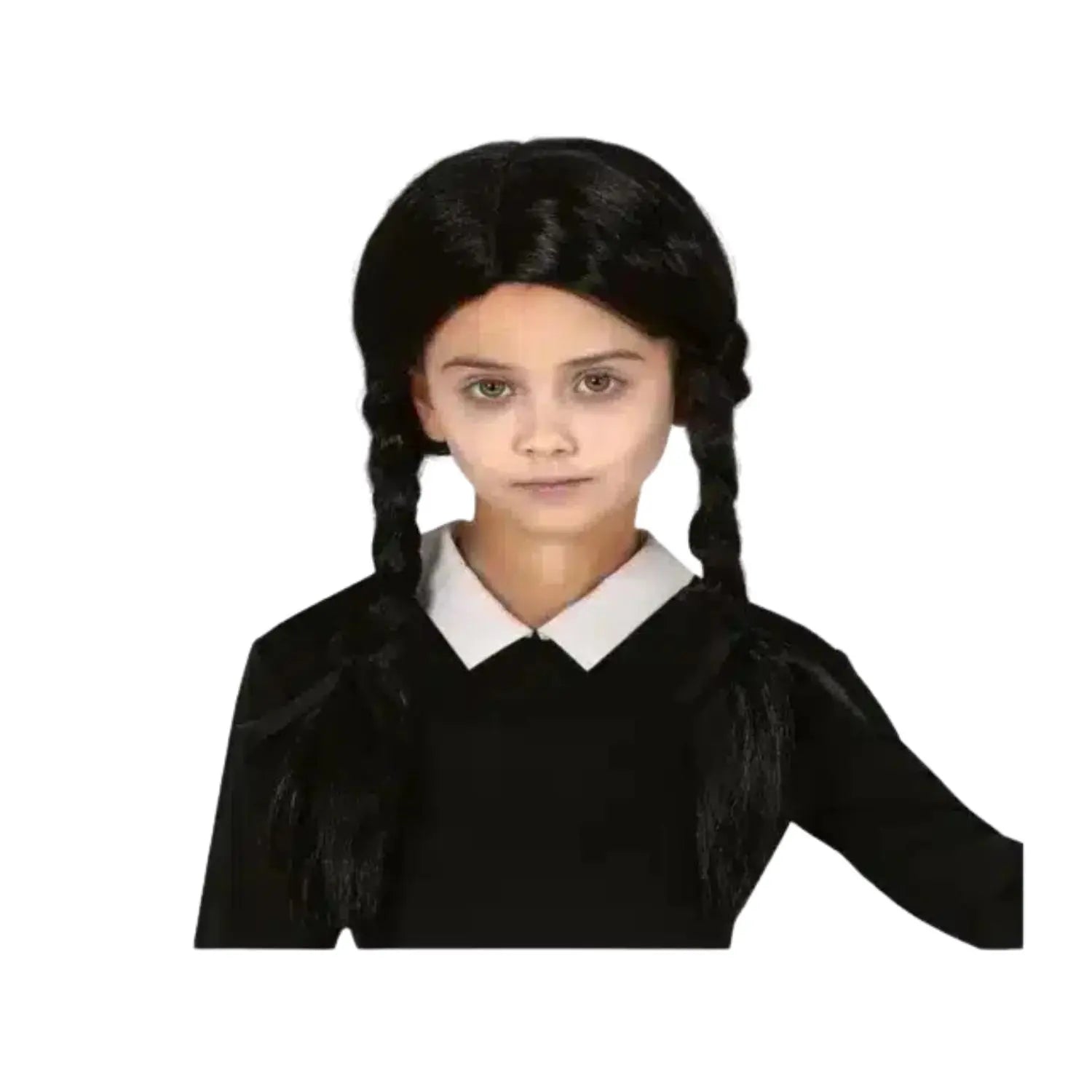 Peluca infantil con trenzas largas para disfraz niña