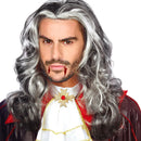 Peluca larga con mechas canosas estilo vampiro para Halloween