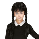 Peluca infantil con trenzas y flequillo para disfraz