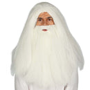 Conjunto peluca, barba y bigote blanco largo para disfraz navideño