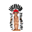 penacho de plumas negras indio 116 cm complemento para look tribal en Carnaval o fiestas temáticas