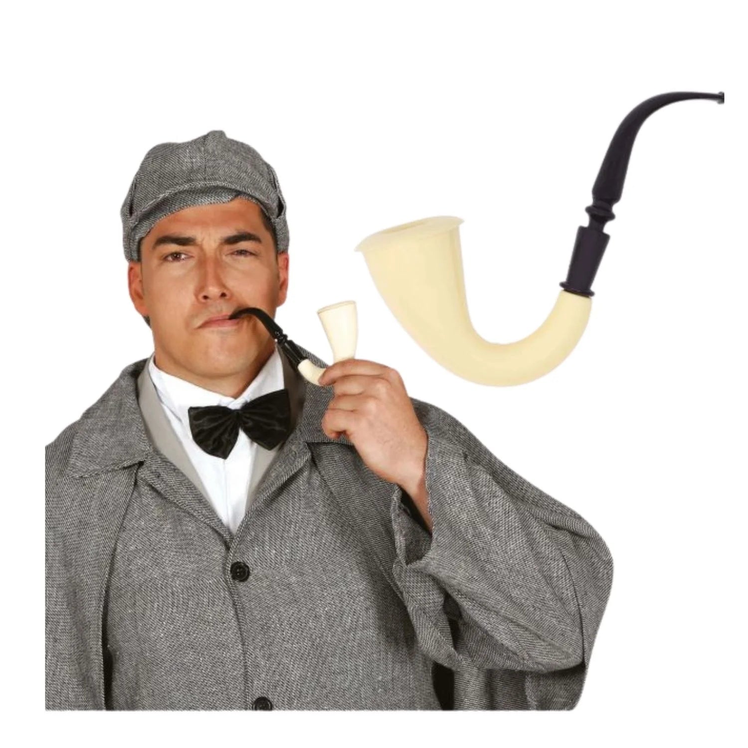 pipa detective sherlock de 16 cm accesorio vintage para look investigador