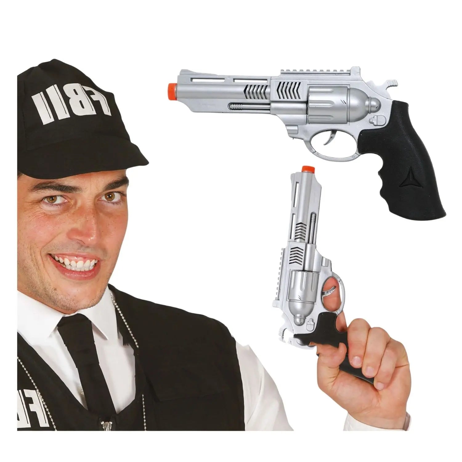 Pistola FBI 28 cm accesorio para disfraz de agente