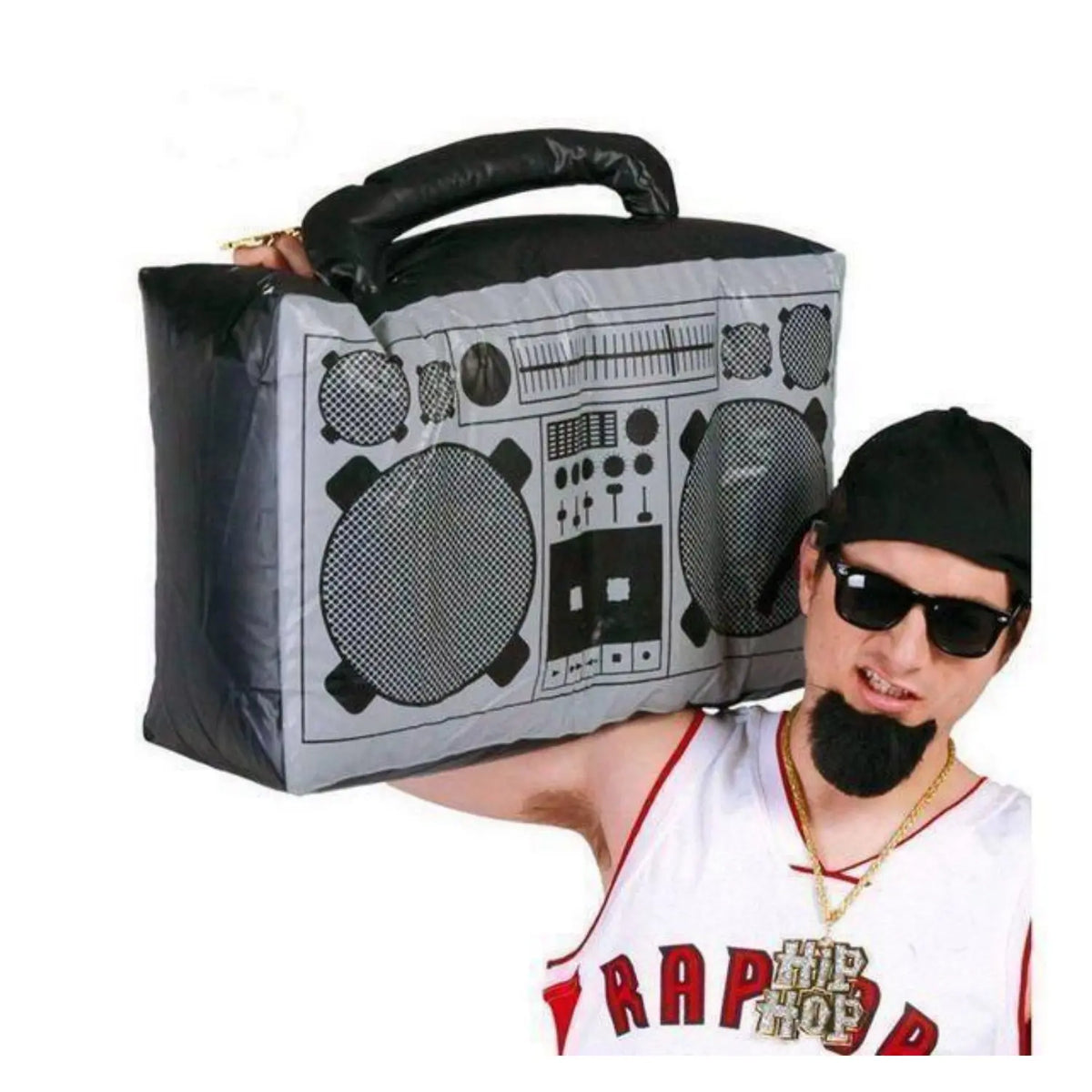 Radio hinchable de 40 x 60 cm estilo retro para disfraz de rapero y hip hop
