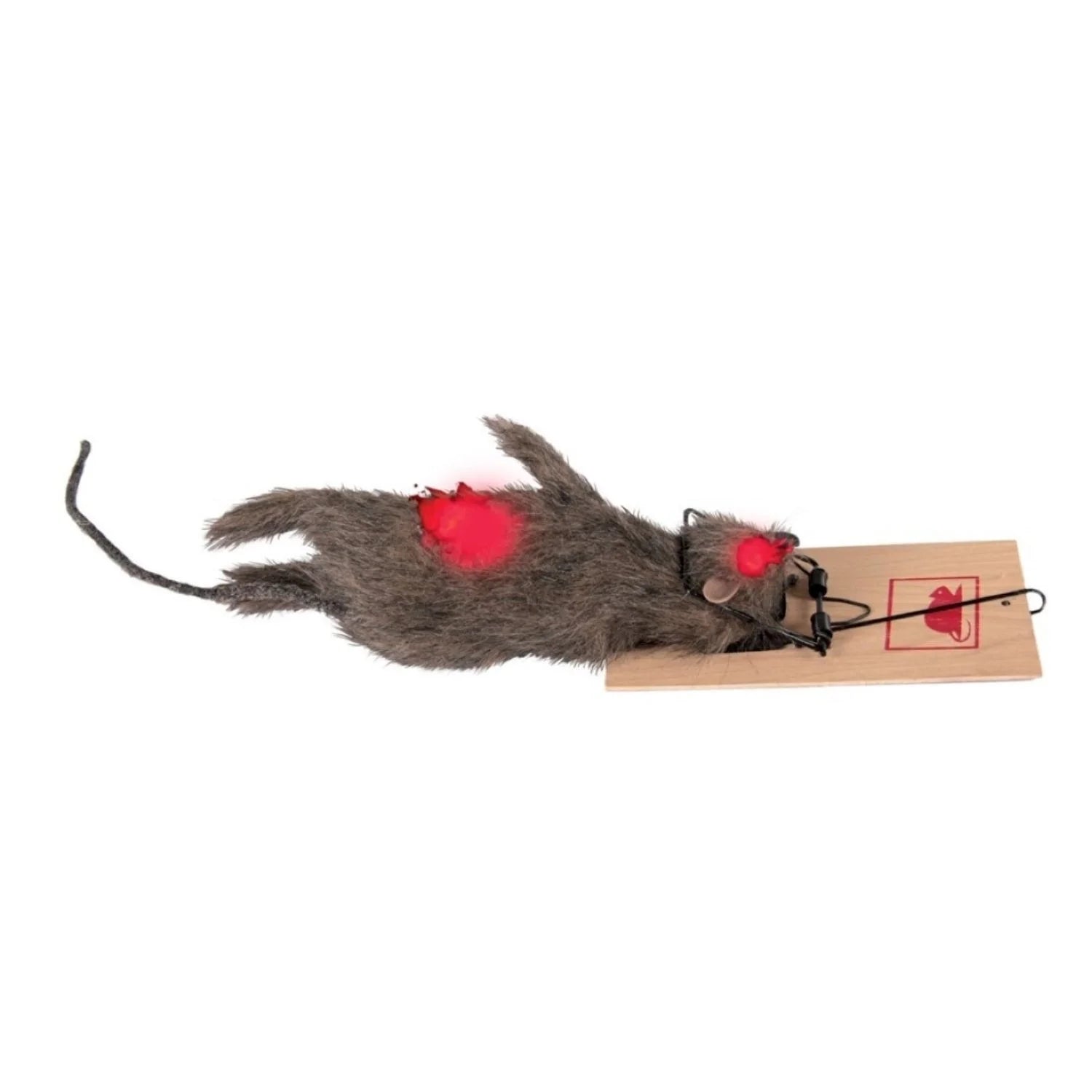 rata muerta con cepo 50 cm con luz sonido y movimiento decoración Halloween