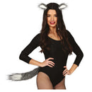 Set cola gris con orejas de lobo para completar disfraces de animales y fantasía
