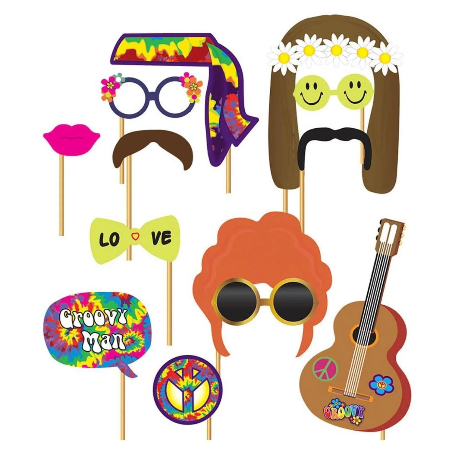 Set Photocall Hippie para fiestas retro y celebraciones temáticas
