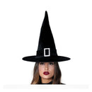 sombrero de bruja terciopelo con hebilla complemento disfraz halloween