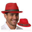 Gorro gánster rojo para adulto complemento estilo mafioso