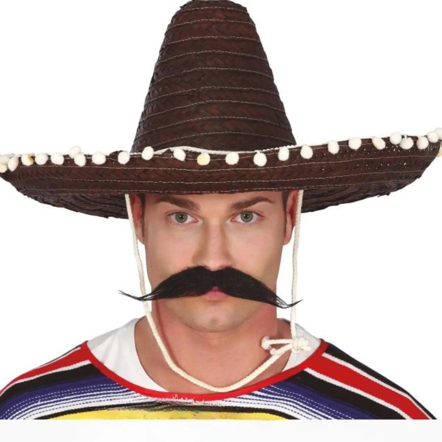 Sombrero mejicano negro de 50 cm para adulto complemento disfraz mexicano mariachi
