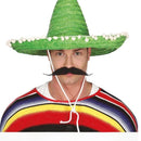 Sombrero mejicano verde de 50 cm para adulto complemento disfraz mexicano mariachi