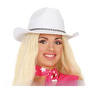 Sombrero vaquero blanco de fieltro accesorio disfraz cowboy oeste