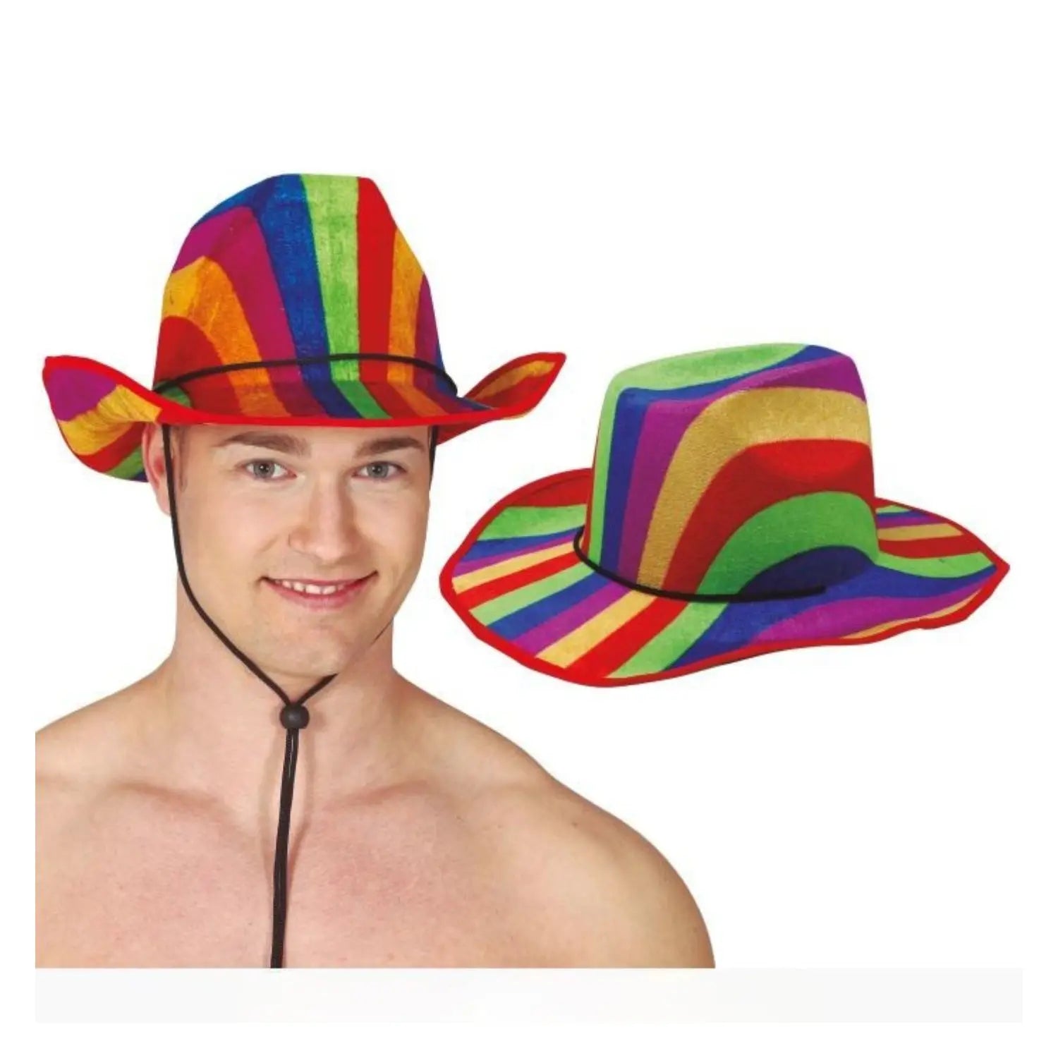Sombrero vaquero multicolor accesorio disfraz cowboy carnaval