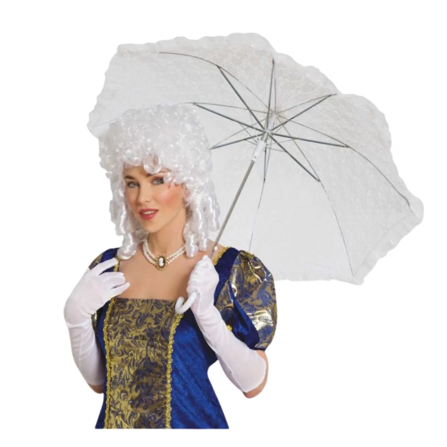 sombrilla blanca de encaje para look vintage y elegante