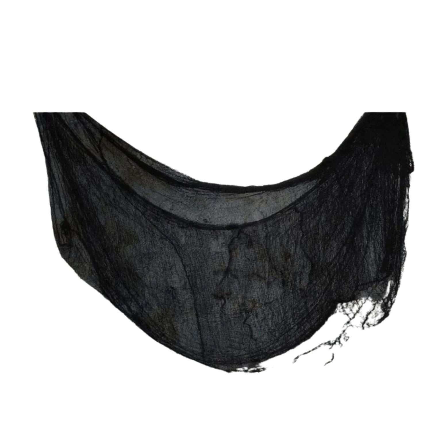 tela negra decorativa 76x228 cm efecto envejecido para ambientación terror Halloween