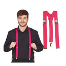 tirantes rosa neón complemento para look años 80 o fiesta temática llamativa