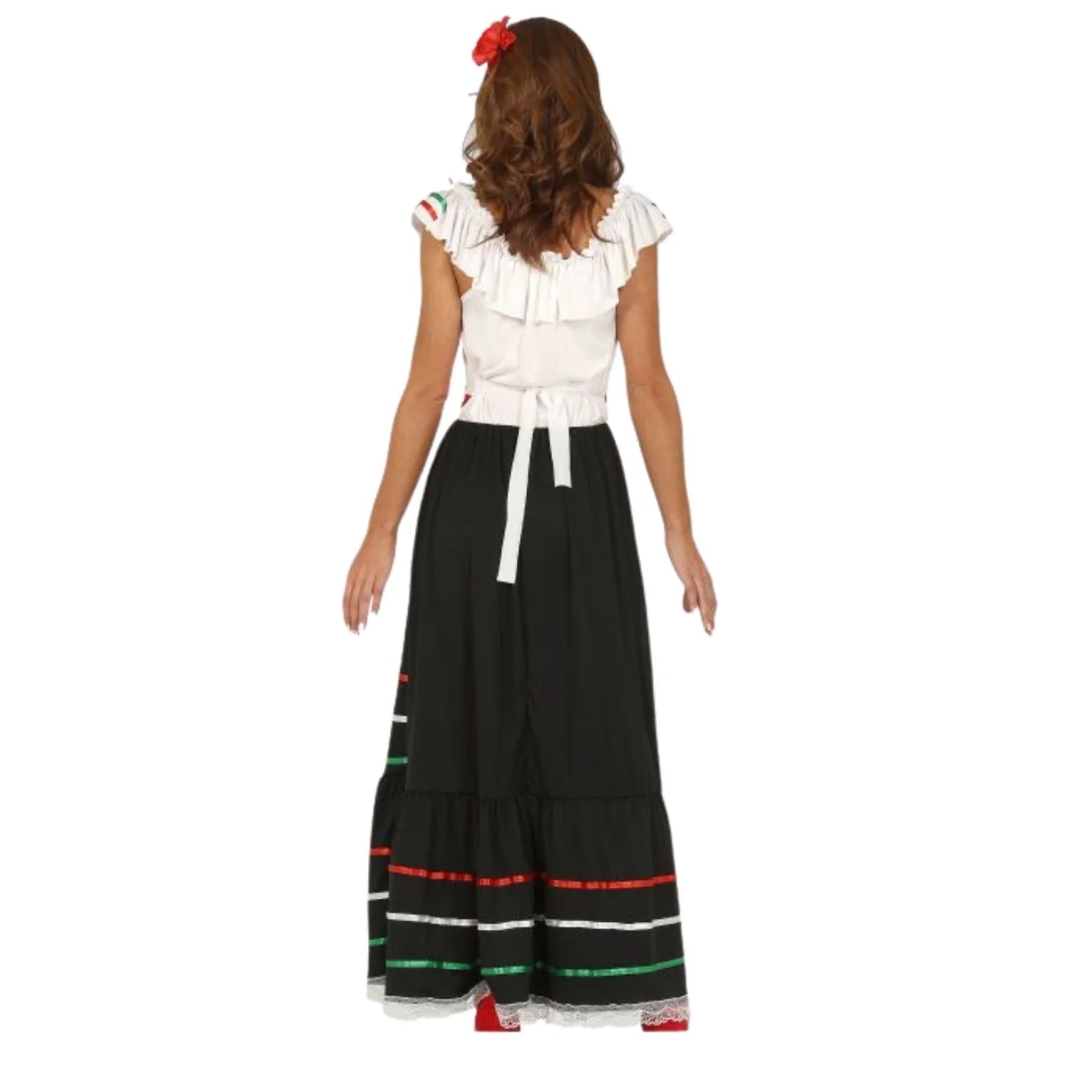 Mujer con disfraz mexicana colorido para fiestas temáticas