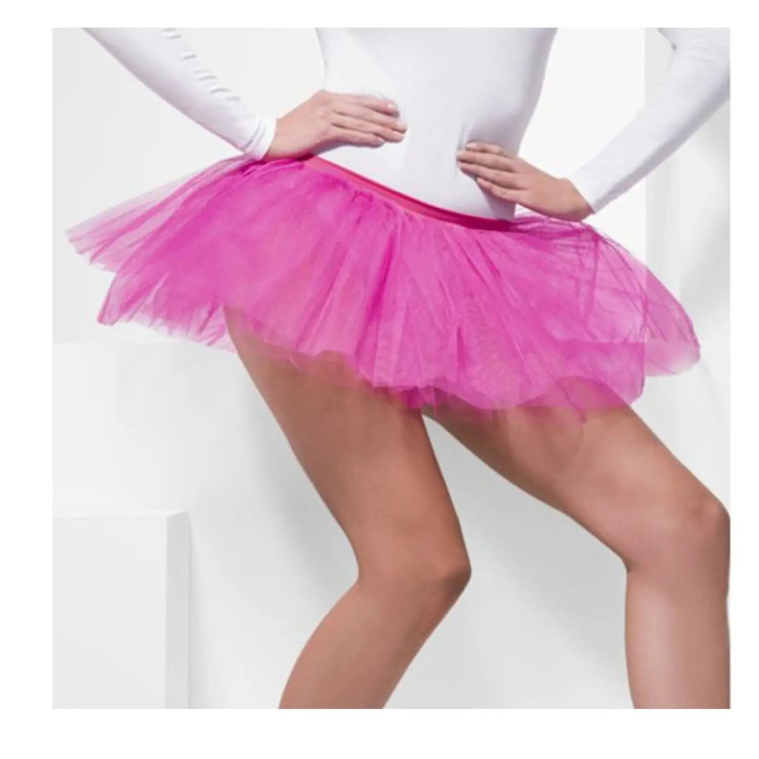 tutu fucsia de 4 capas 30 cm complemento para look de fantasía o carnaval en fiestas temáticas