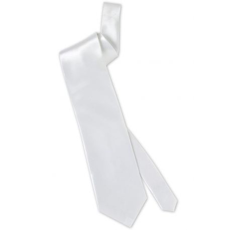 Corbata en Raso Blanco Tienda de disfraces online - Mercadisfraces